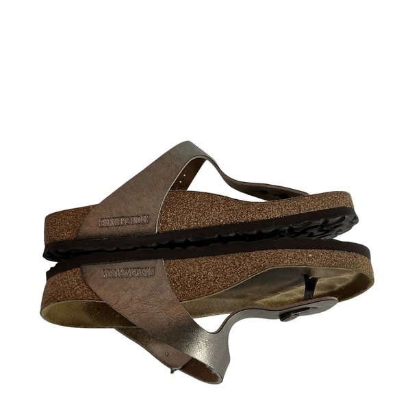 Birkenstock Gizeh Birko-Flor Gold Adjustable Thong Sandals UK 39 US 8‎ Comfort - Picture 9 of 12